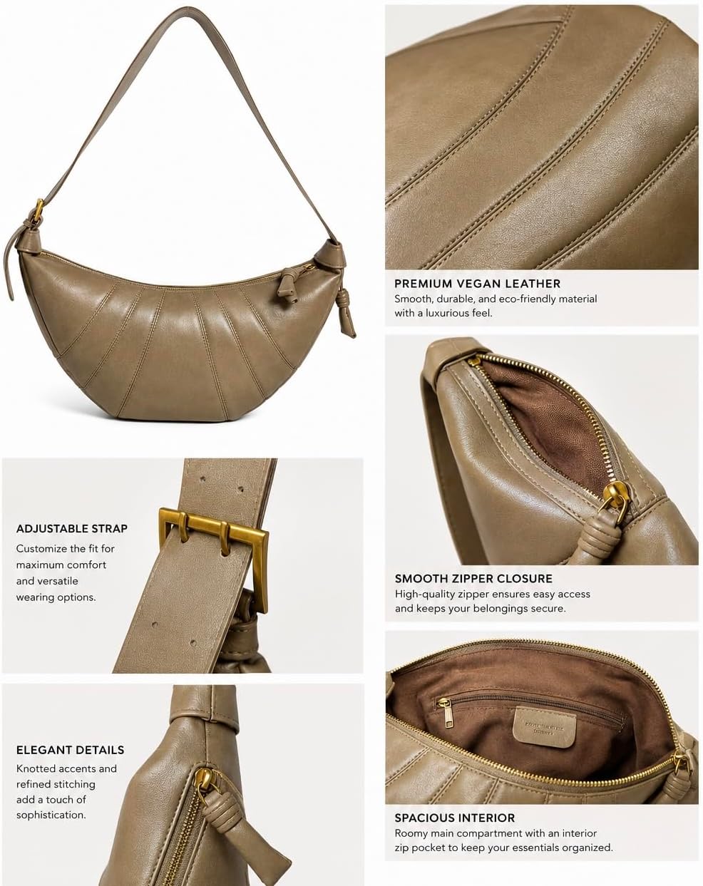 Croissant Bag in Taupe — photo 4